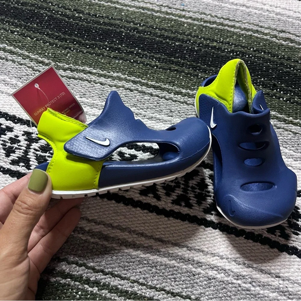 New Nike Sunray Protect 3 Blue Green Toddler Sandals